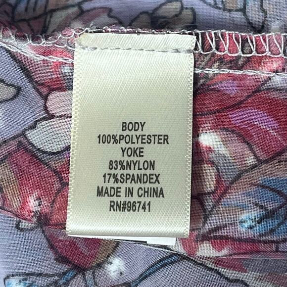 Coquette Floral Sheer Ruffle Dress Cover Up Romantic Beach Resortwear Large - Picture 11 of 13